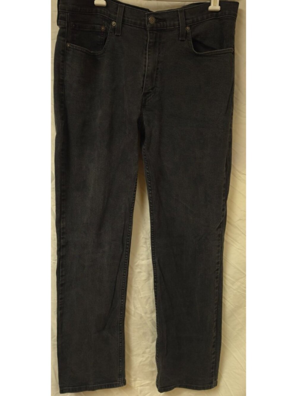 Levi's 514 Mens 36X34 Black Straight Leg Stretch Faded Wash Denim Jeans